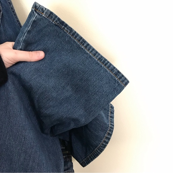 Y2K Old Navy Denim Overalls | 2003 Low Cut Low Rise Cargo Overalls - Picture 6 of 16